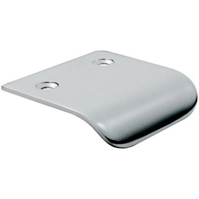 4x Semi Concealed Cabinet Finger Pull Handle 52mm Fixing Centres Polished Chrome
