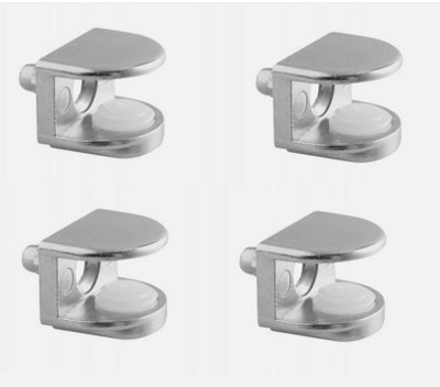 4x Shelf Support pins steel + screw glass bracket Studs Pegs Cabinets ...