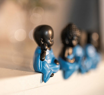 4x Sitting Buddha Monk Ornaments