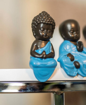4x Sitting Buddha Monk Ornaments - 8