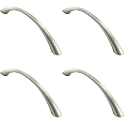 4x Slim Bow Cabinet Pull Handle 128mm Fixing Centres Satin Nickel 157 x 29mm Price Comparisons | Compare The Build