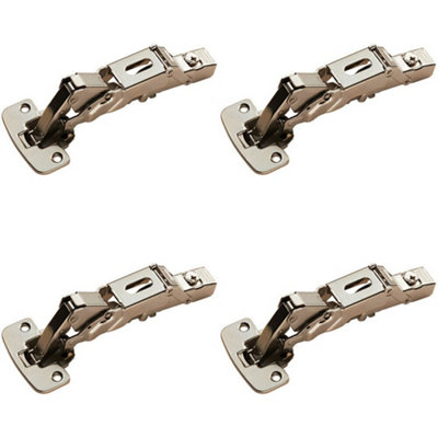 4x Soft Close Cupboard Hinges 170 Degree Opening Angle Bright Nickel