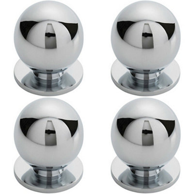 4x Solid Ball Cupboard Door Knob 30mm Diameter Polished Chrome Cabinet Handle Price Comparisons | Compare The Build