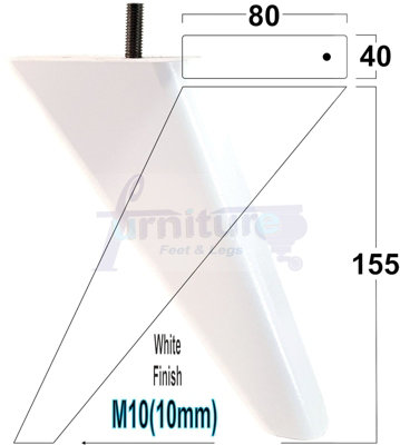 4x SOLID WOOD REPLACEMENT FEET 150mm HIGH ANGLED FURNITURE LEGS SOFAS CHAIRS STOOLS M10 White