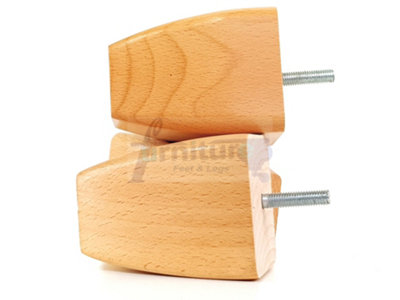 4x SOLID WOODEN FEET REPLACEMENT FURNITURE LEGS 90mm HEIGHT  SOFAS CHAIRS STOOLS M8 (8mm) TSP20131 (Natural)