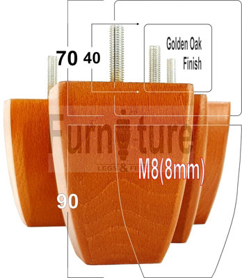 4x SOLID WOODEN FEET REPLACEMENT FURNITURE LEGS 90mm HEIGHT SOFAS