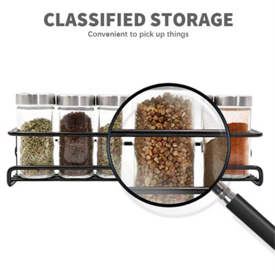 4X Spice Herb Jar Rack Holder For Kitchen Door Cupboard Storage Wall ...