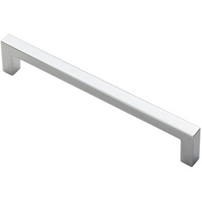 4x Square Block Pull Handle 170 x 10mm 160mm Fixing Centres Polished Chrome