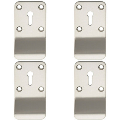 4x Standard Lock Cylinder Pull Handle 78.5 x 43mm Bright Stainless Steel