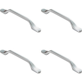 4x Straight Slimline Cupboard Pull Handle 160mm Fixing Centres Polished Chrome