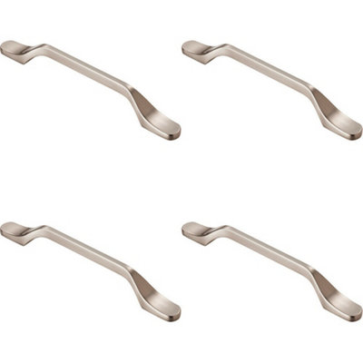 4x Straight Slimline Cupboard Pull Handle 160mm Fixing Centres Satin Nickel Price Comparisons | Compare The Build