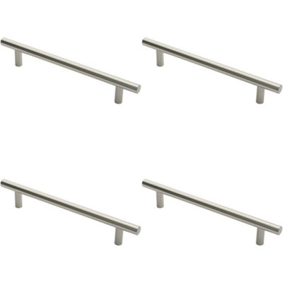 4x Straight T Bar Door Pull Handle 400 x 19mm 300mm Fixing Centres