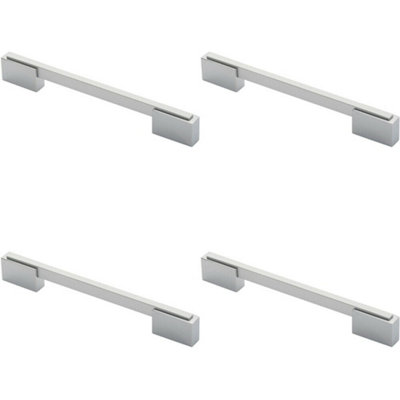 4x Thin Rectangular Bar with Recessed Plinths 160mm Centres Dual Chrome