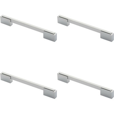 4x Thin Rectangular Bar with Recessed Plinths 160mm Centres Dual Chrome