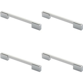 4x Thin Rectangular Bar with Recessed Plinths 160mm Centres Dual Chrome