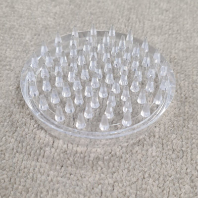 4x Transparent Castor Wheel Cups - Non Slip - Prevent Furniture Moving on Carpet