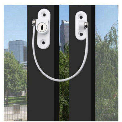 4x Window Door Cable Restrictor Security Key Lock Catch Wire Baby Child ...