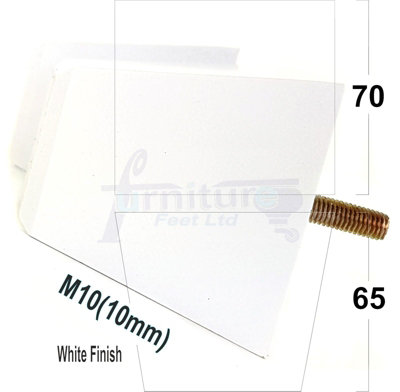 4x Wood Furniture Legs M10 65mm High White Finish Replacement Sofa Feet