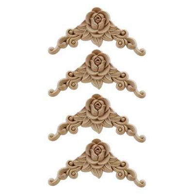 2 Pcs DIYc Architectural Carved Wood Resin Flexible Corners Furniture Appliques