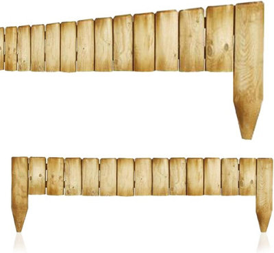 4x Wooden Edging For Garden Borders, Flexible Garden Border Edging For