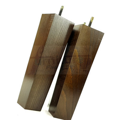 4x Wooden Furniture Legs M10 230mm High Antique Brown Replacement Square Tapered Sofa Feet Stools Chairs Cabinets Beds