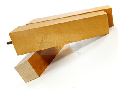 4x Wooden Furniture Legs M8 230mm High Oak Finish Replacement Square Tapered Sofa Feet Stools Chairs Cabinets Beds