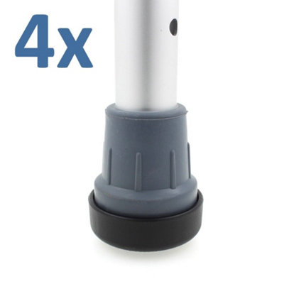 4x Zimmer Walking Frame Glides - Fits Over 45mm Base Ferrule for Easy Movement