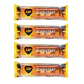 4x Zip Quickstart Firelighter Block Instant Light Chimenea Firepit Firelighter 150g