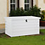 4x2 ft Waterproof Metal Large Outdoor Garden Storage Box Lockable Flat Roof 350 L,White