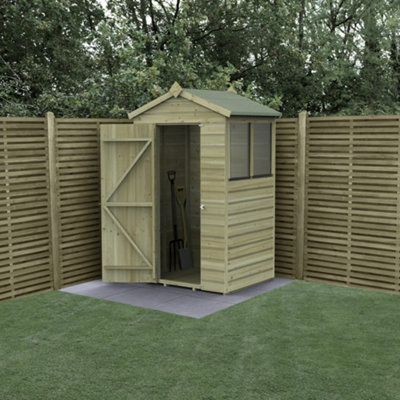 4x3 Apex Beckwood Shed 25yr Guarantee Shiplap Pressure Treated - 2 Windows