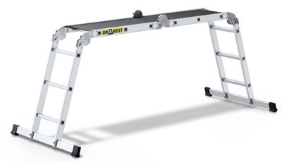 4x3-rung aluminum press-formed multi-purpose ladder with platform 150 kg
