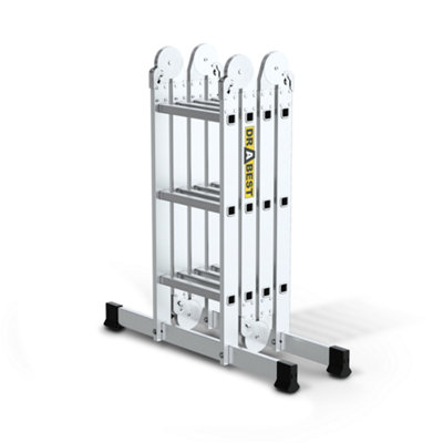 4x3-rung aluminum press-formed multi-purpose ladder with platform 150 kg
