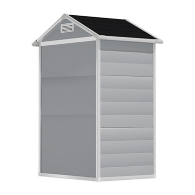 4x3FT Apex Roof Garden Shed Outdoor Storage House in Grey