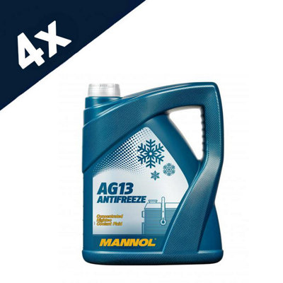 4x5L Mannol AG13 Antifreeze Coolant Green Concentrated High Specifications