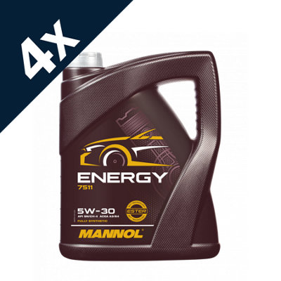 4x5L Mannol ENERGY 5w30 Fully Synthetic Engine Oil SL/CF ACEA A3/B3 WSS-M2C913-B