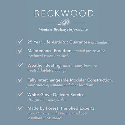4x6 Apex Beckwood Shed 25yr Guarantee Shiplap Pressure Treated - 4 Window