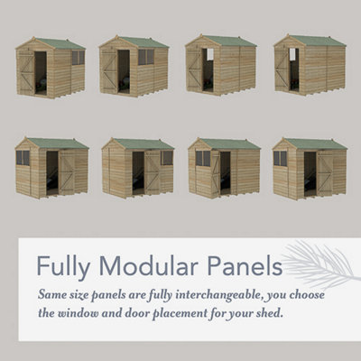 4x6 Apex Beckwood Shed 25yr Guarantee Shiplap Pressure Treated - 4 Window
