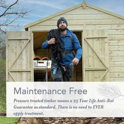 4x6 Apex Beckwood Shed 25yr Guarantee Shiplap Pressure Treated - 4 Window