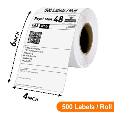 Thermopapier Klebeetiketten Rolle 100x150 Mm – 500 Stück, Blanko, Für Zebra DHL UPS