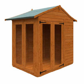 4x6 Flex Apex Full Pane Summerhouse 12mm Flex - L123.8 x W175 x H23.32 cm - Solid Wood/Softwood/Pine - Burnt Orange
