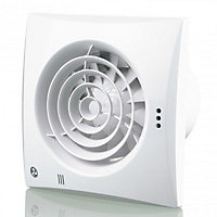 5" 125mm Blauberg Calm Low Noise Energy Efficient Bathroom Utility Room Extractor Fan White - Timer & Pull Cord - CALM 125 ST