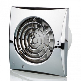 5" 125mm Blauberg Calm Low Noise Hush Quiet Energy Efficient Bathroom Zone 1 Extractor Fan Chrome - Timer - CALM CHROME 125 T