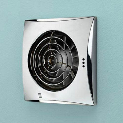 5" 125mm Blauberg Calm Low Noise Hush Quiet Energy Efficient Bathroom Zone 1 Extractor Fan Chrome - Timer - CALM CHROME 125 T