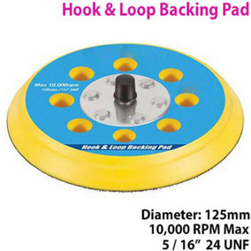 5" (125mm) Dual Action Hook & Loop Backing Pad Orbital Sanding/Polish Disc Plate