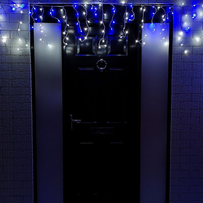 5.1m 260 Blue & White LED Frosted Icicle Indoor Outdoor Christmas Lights with Timer Price Comparisons | Compare The Build