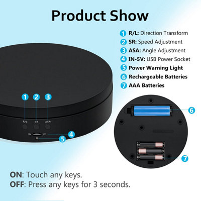 5.4 Inch Black Motorized Display Turntable, 360 Degree Rotating Stand ...