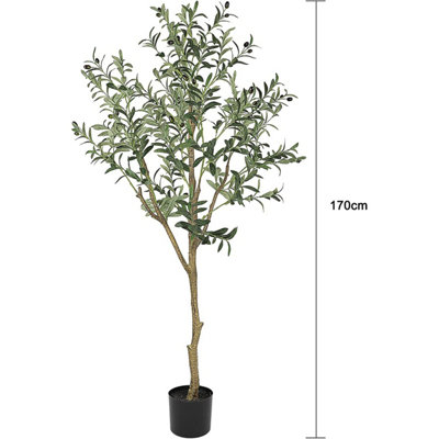 5.5FT Artificial Olive Tree Faux Tree with Lifelike Olive Leaves for Home Decor - 7
