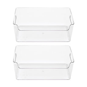 5.5L Clear Rectangle Plastic Food Storage Container Set,Pack of 2