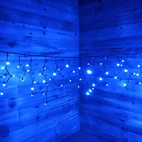 5.5m Blue Connectable Heavy Duty Static Christmas Outdoor Icicle 210 LED Lights