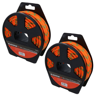 5.5mm x 15 Metres Multi Purpose Polypropylene Braided Rope Camping Gardening 2pk